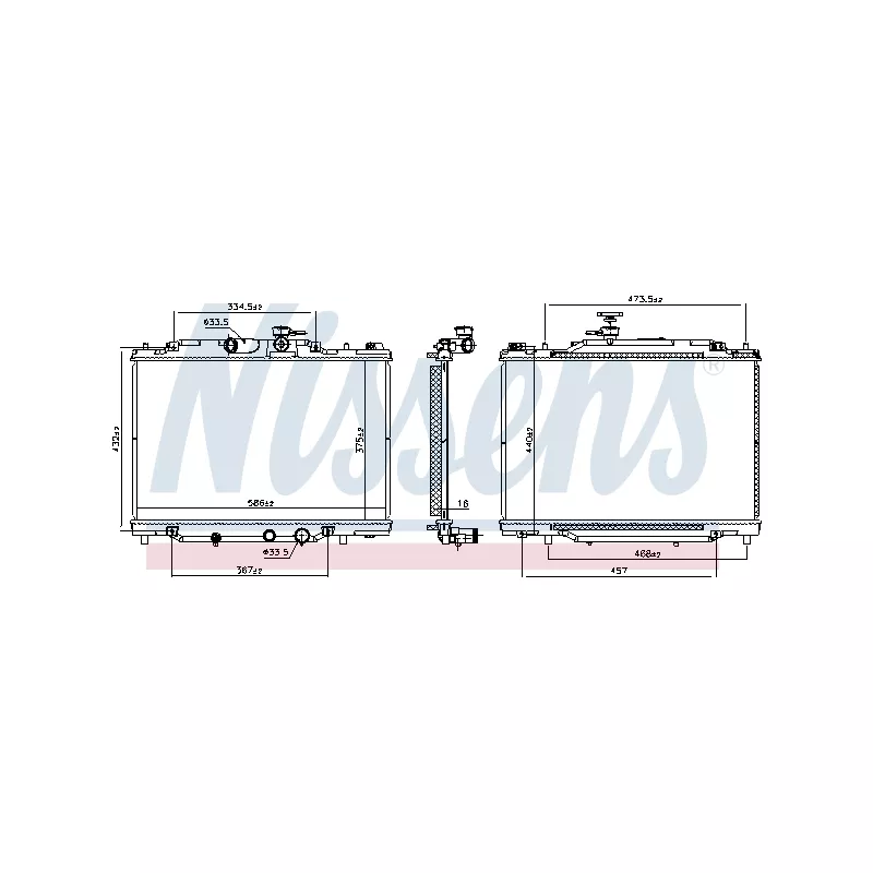 Radiateur, refroidissement du moteur NISSENS 607188