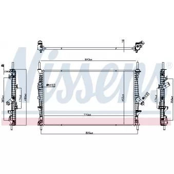 Radiateur, refroidissement du moteur NISSENS 607191