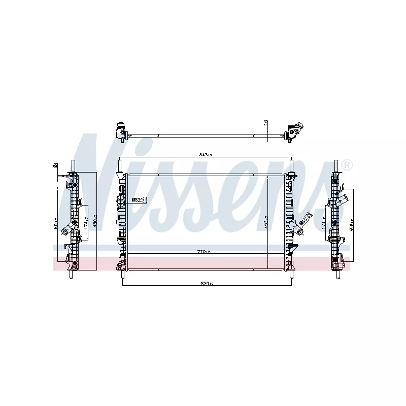 Radiateur, refroidissement du moteur NISSENS 607191