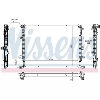 Radiateur, refroidissement du moteur NISSENS 607192