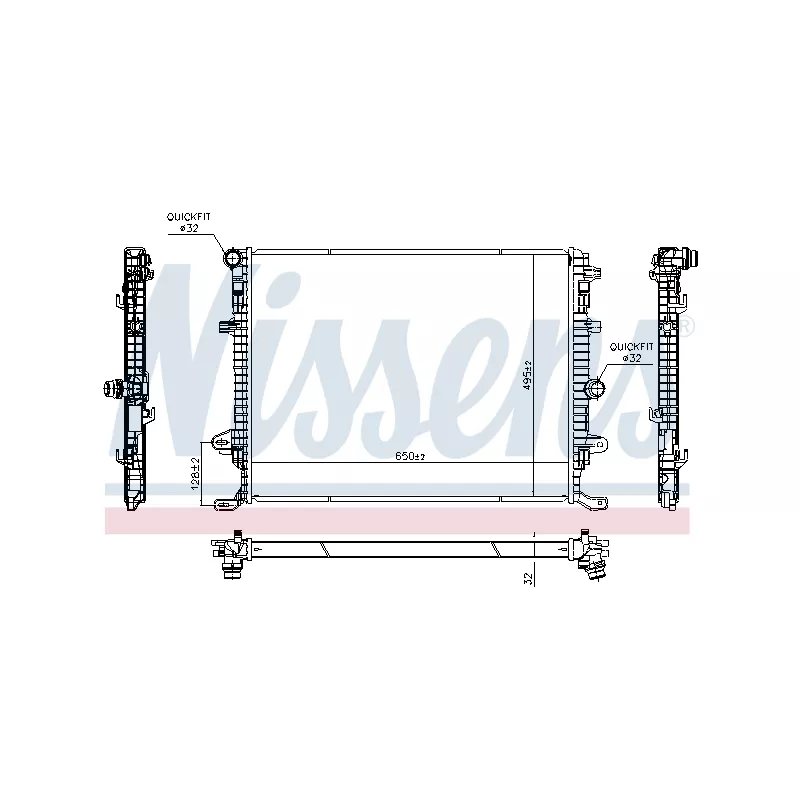 Radiateur, refroidissement du moteur NISSENS 607192