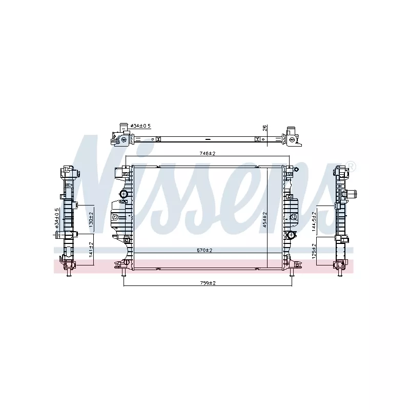 Radiateur, refroidissement du moteur NISSENS 607230