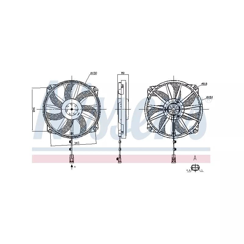 Ventilateur, refroidissement du moteur NISSENS 850109