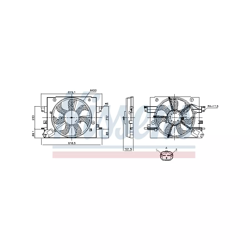 Ventilateur, refroidissement du moteur NISSENS 850110