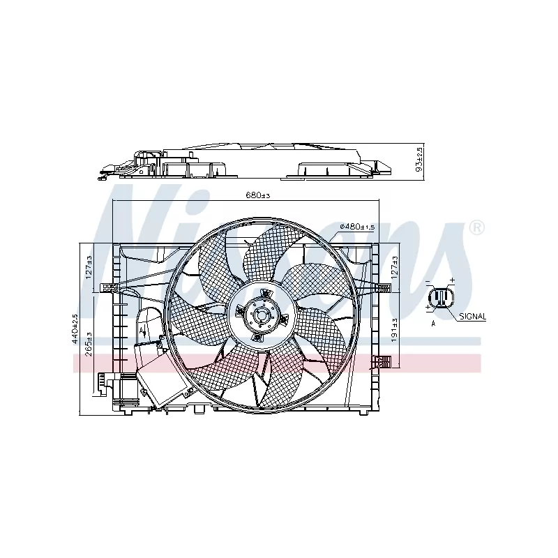 Ventilateur, refroidissement du moteur NISSENS 85656
