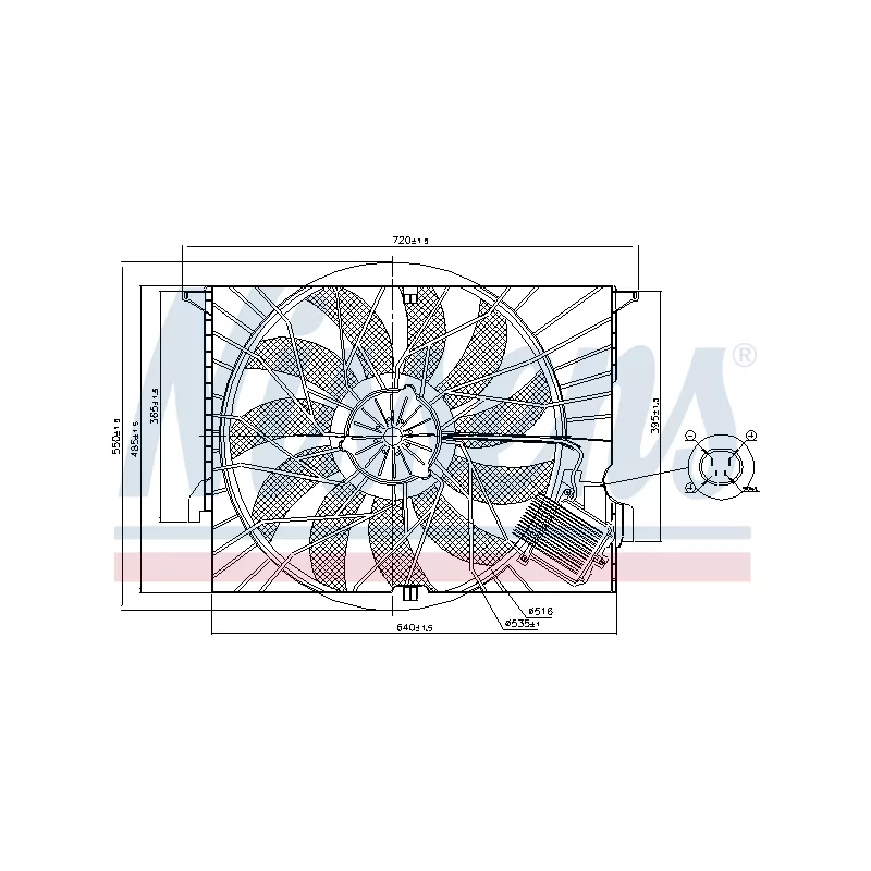Ventilateur, refroidissement du moteur NISSENS 85818