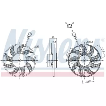 Ventilateur, refroidissement du moteur NISSENS 85866