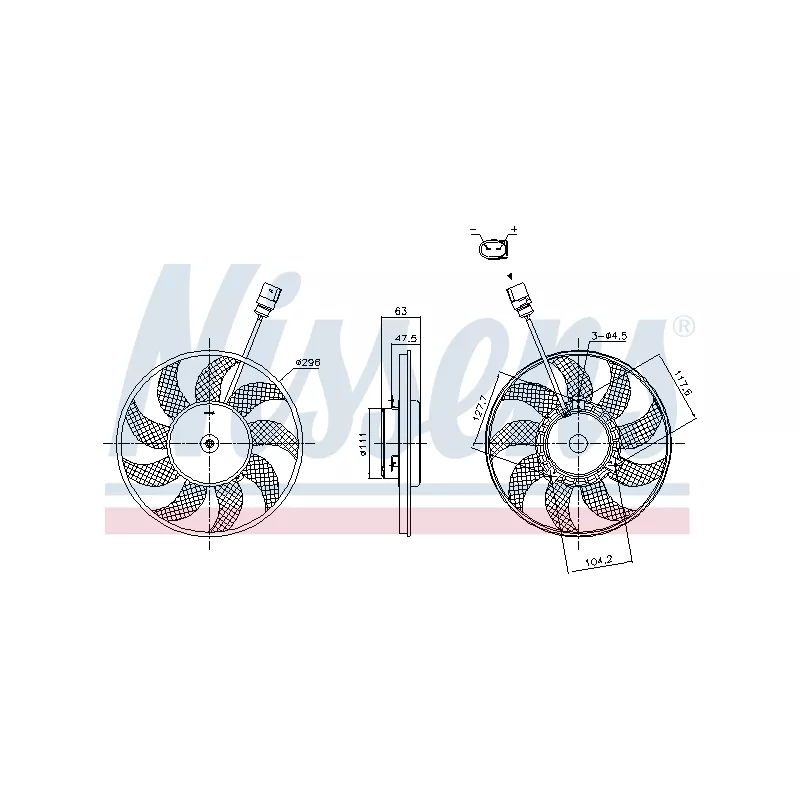 Ventilateur, refroidissement du moteur NISSENS 85866