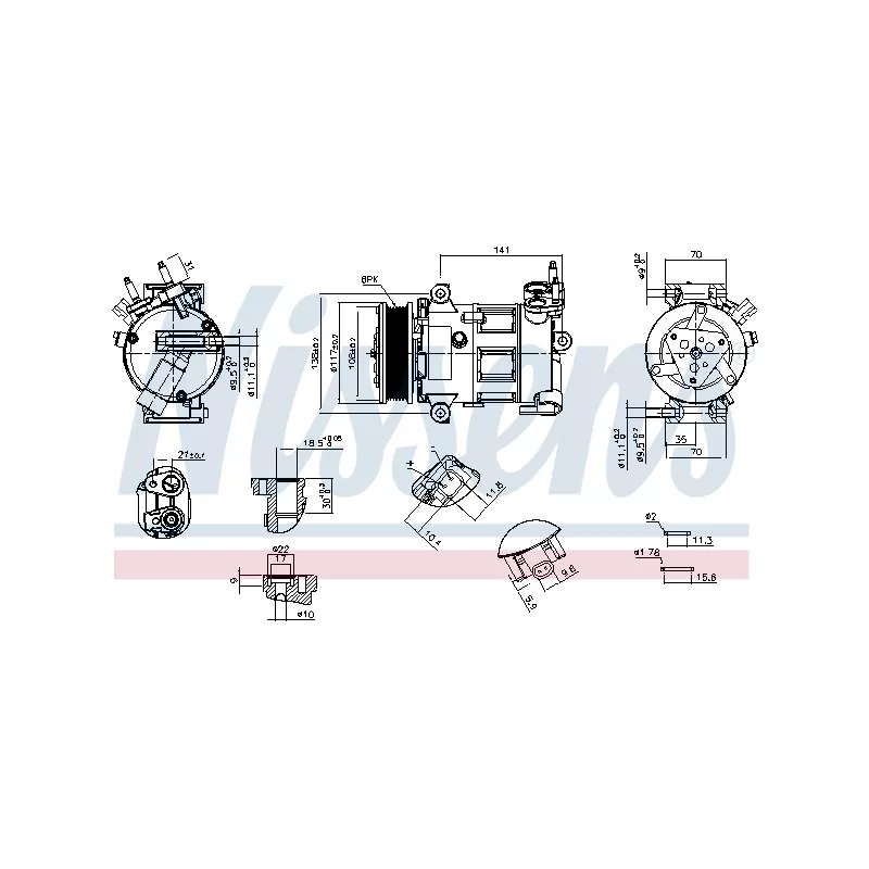 Compresseur, climatisation NISSENS 891260