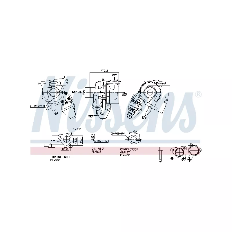 Turbocompresseur, suralimentation NISSENS 93629