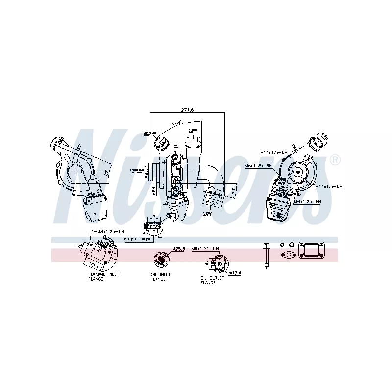 Turbocompresseur, suralimentation NISSENS 93847