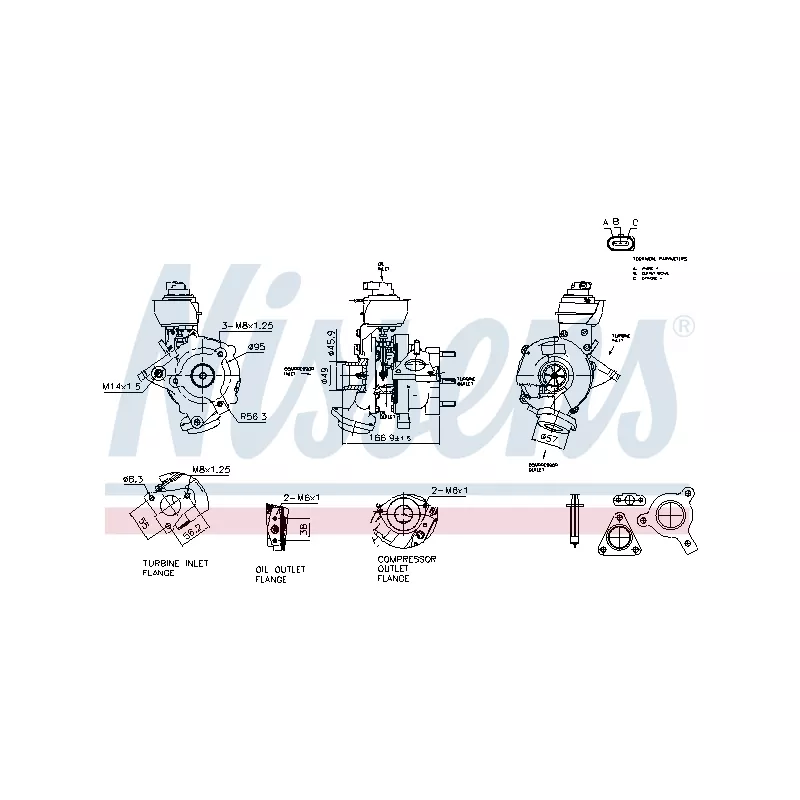 Turbocompresseur, suralimentation NISSENS 93854