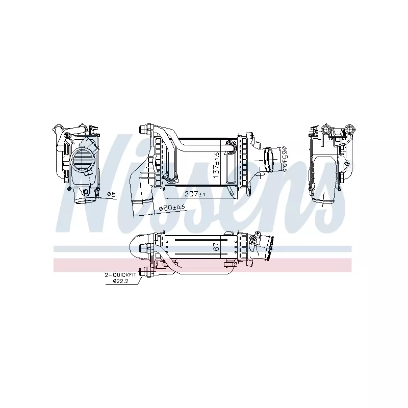 Intercooler, échangeur NISSENS 961455