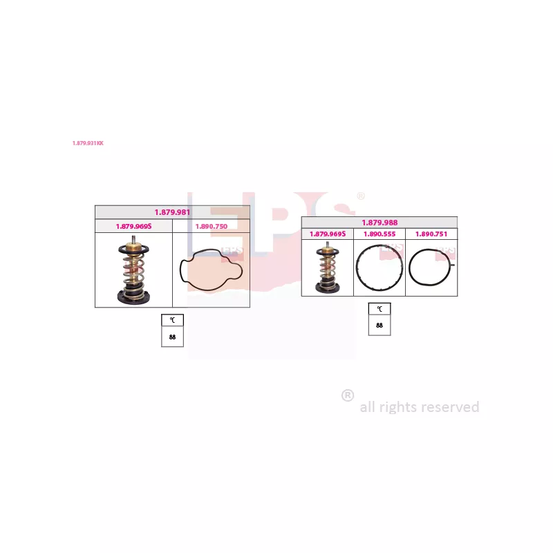 Thermostat, liquide de refroidissement EPS 1.879.931KK