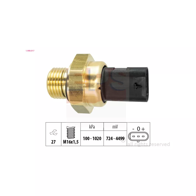Capteur, pression d'huile EPS 1.980.017