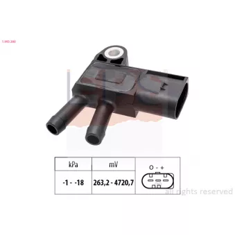 Capteur, pression des gaz échappement EPS 1.993.380