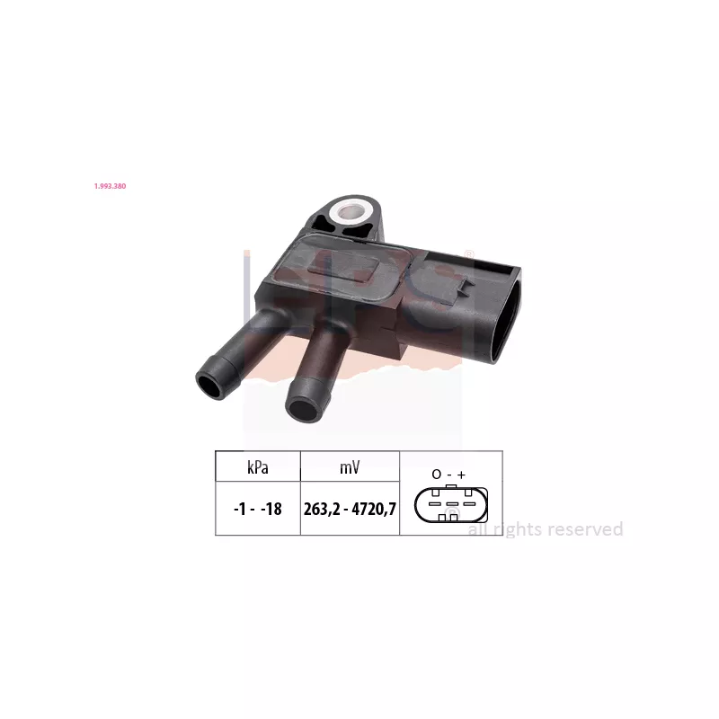 Capteur, pression des gaz échappement EPS 1.993.380