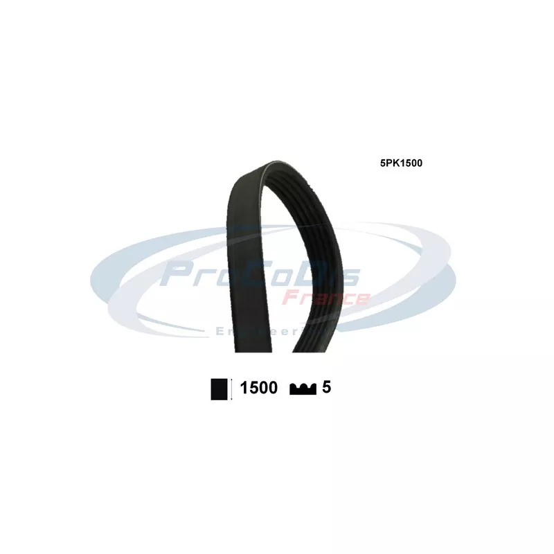 Courroie trapézoïdale à nervures PROCODIS FRANCE 5PK1500