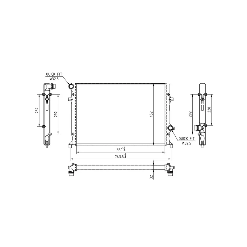Radiateur, refroidissement du moteur HART 637 213