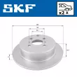 Jeu de 2 disques de frein arrière SKF VKBD 90536 S2 - Visuel 2