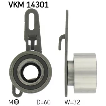 Poulie-tendeur, courroie crantée SKF VKM 14301