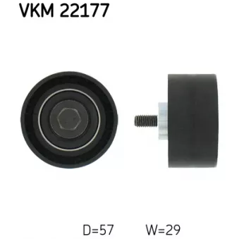 Poulie renvoi/transmission, courroie de distribution SKF VKM 22177