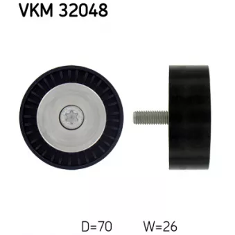 Poulie renvoi/transmission, courroie trapézoïdale à nervures SKF VKM 32048