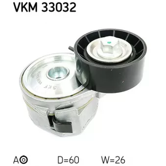 Poulie-tendeur, courroie trapézoïdale à nervures SKF VKM 33032