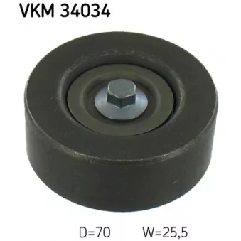 Poulie renvoi/transmission, courroie trapézoïdale à nervures SKF VKM 34034