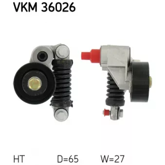 Poulie-tendeur, courroie trapézoïdale à nervures SKF VKM 36026
