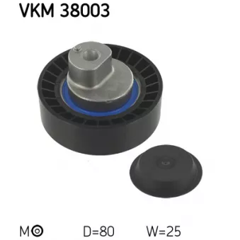 Poulie-tendeur, courroie trapézoïdale à nervures SKF VKM 38003