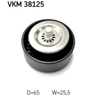Poulie renvoi/transmission, courroie trapézoïdale à nervures SKF VKM 38125
