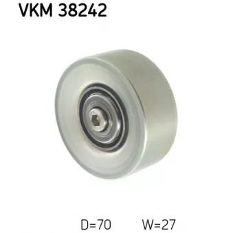 Poulie renvoi/transmission, courroie trapézoïdale à nervures SKF VKM 38242