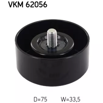 Poulie renvoi/transmission, courroie trapézoïdale à nervures SKF VKM 62056
