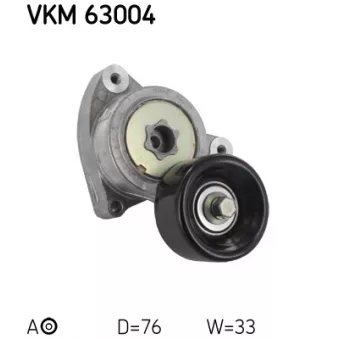 Poulie-tendeur, courroie trapézoïdale à nervures SKF VKM 63004