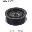 Poulie renvoi/transmission, courroie trapézoïdale à nervures SKF VKM 63031 - Visuel 1