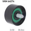 Poulie renvoi/transmission, courroie trapézoïdale à nervures SKF VKM 64074 - Visuel 1
