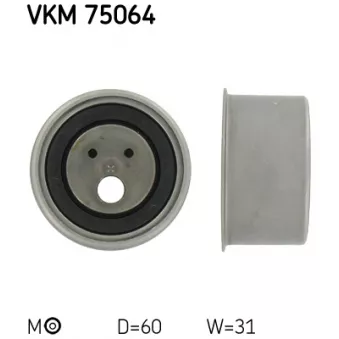 Poulie-tendeur, courroie crantée SKF VKM 75064