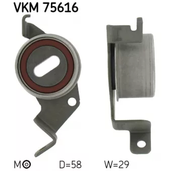 Poulie-tendeur, courroie crantée SKF VKM 75616