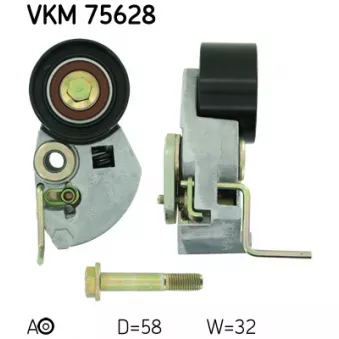 Poulie-tendeur, courroie crantée SKF VKM 75628