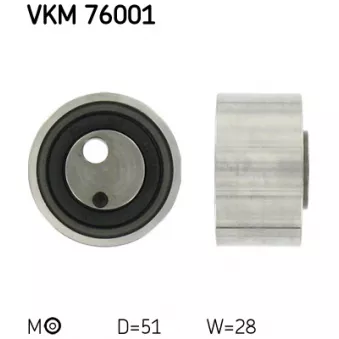 Poulie-tendeur, courroie crantée SKF VKM 76001
