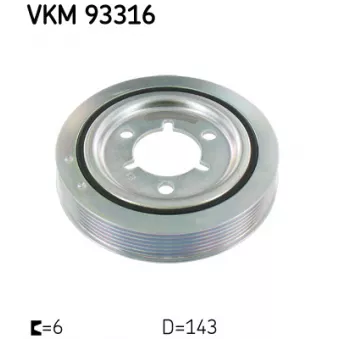 Poulie, vilebrequin SKF VKM 93316