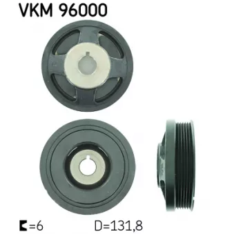 Poulie, vilebrequin SKF VKM 96000