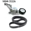 Jeu de courroies trapézoïdales à nervures SKF VKMA 31126 - Visuel 1