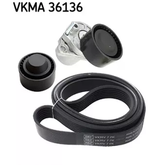 Jeu de courroies trapézoïdales à nervures SKF VKMA 36136
