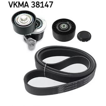 Jeu de courroies trapézoïdales à nervures SKF VKMA 38147
