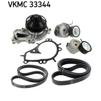 Pompe à eau+Jeu de courroie trapézoïdale à nervures SKF VKMC 33344