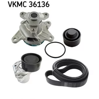 Pompe à eau+Jeu de courroie trapézoïdale à nervures SKF