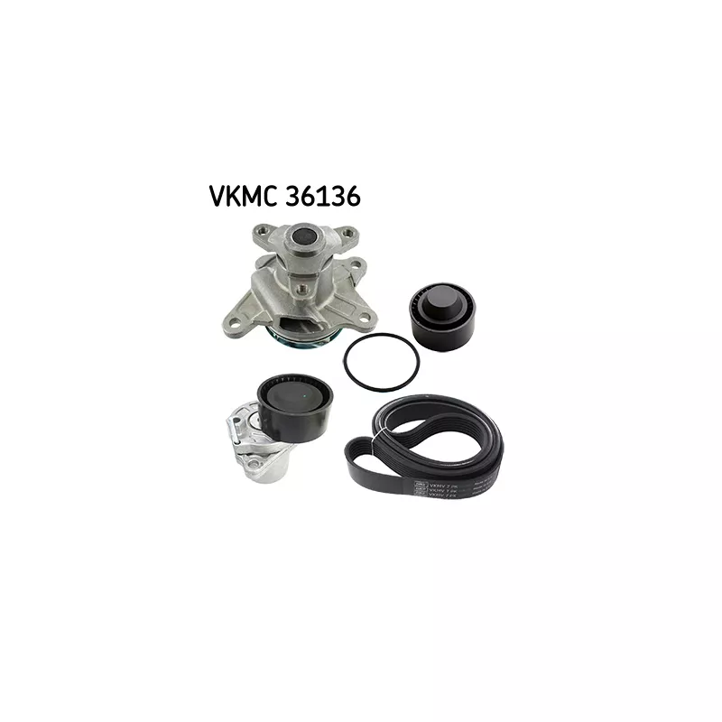 Pompe à eau+Jeu de courroie trapézoïdale à nervures SKF VKMC 36136