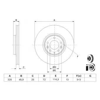 Jeu de 2 disques de frein avant BOSCH 0 986 479 D74